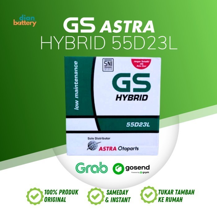 Aki Mobil Nissan Juke 55D23L GS Astra Hybrid (60Ah)