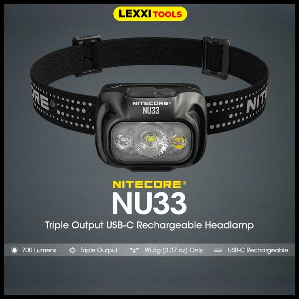 Lampu Senter Kepala LED Headlamp Camping Hiking Triple Output IP66 2000mAh 700lm - NITECORE NU33