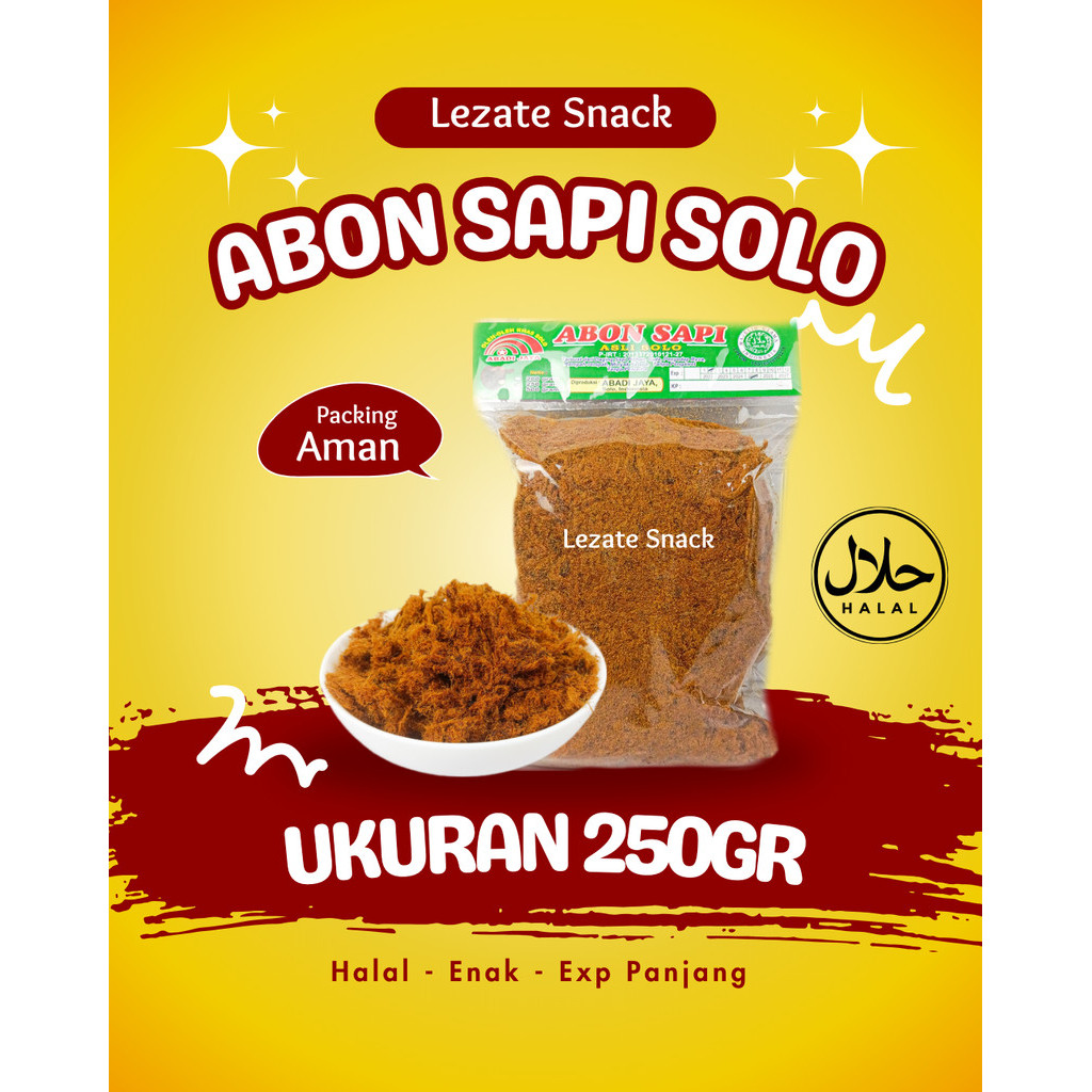 

Abon Sapi Asli 250gr Khas Solo Enak Gurih Murah Kiloan / Abon Sapi Rasa Pedas Original Solo Halal Jogja Boyolali Mpasi Lezate Snack