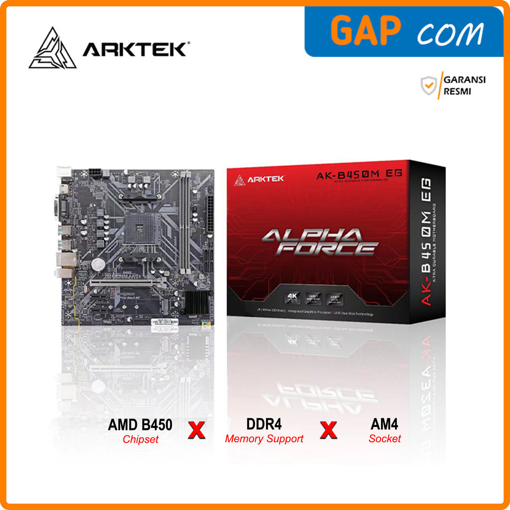 Motherboard Arktek Alpha Force AK-B450M EG (AM4, AMD B450, DDR4, M.2 NVME)