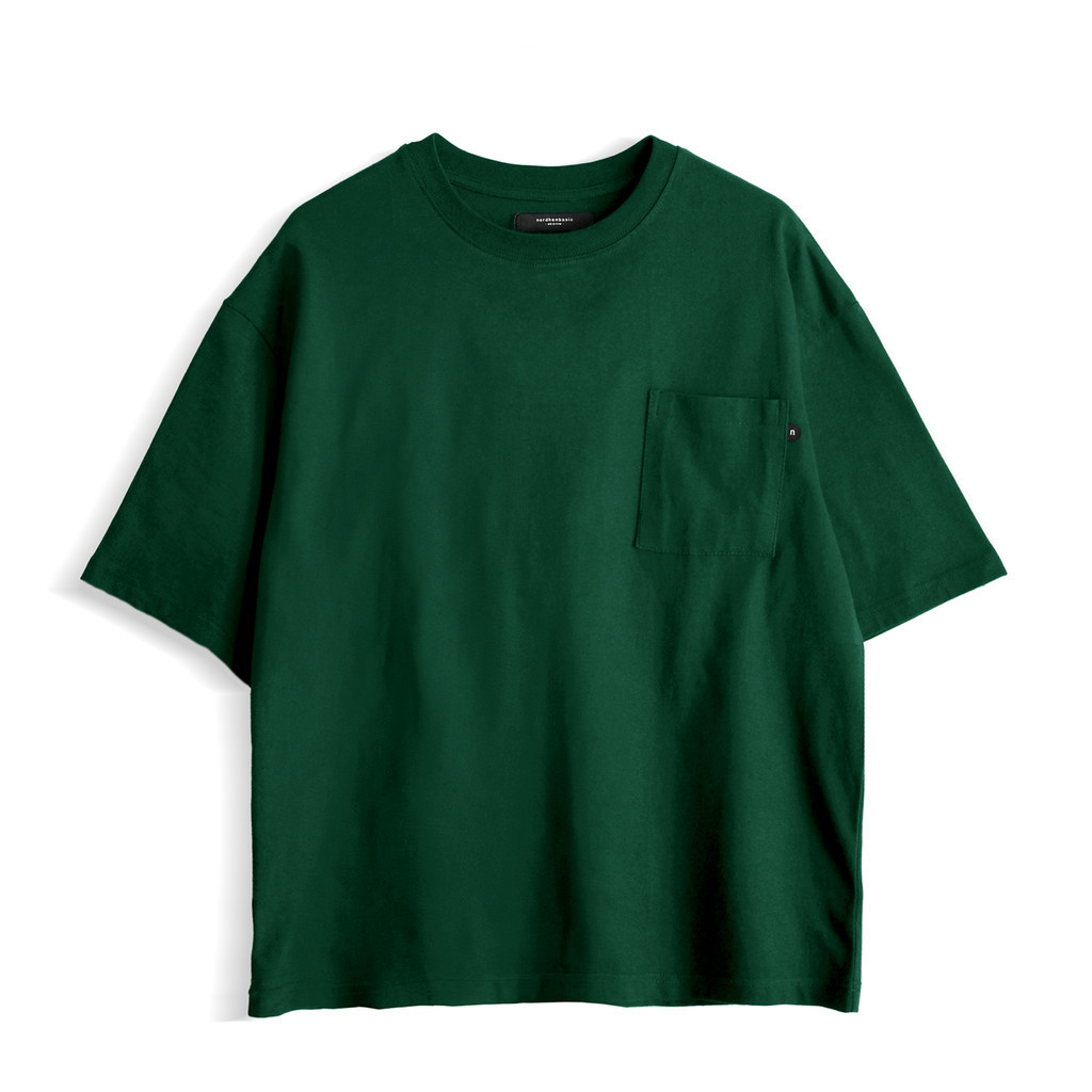 Nordhenbasic Kaos Oversized Pria Hijau Guci 100% Australian Cool Breeze Katun (Heavyweight Cotton)