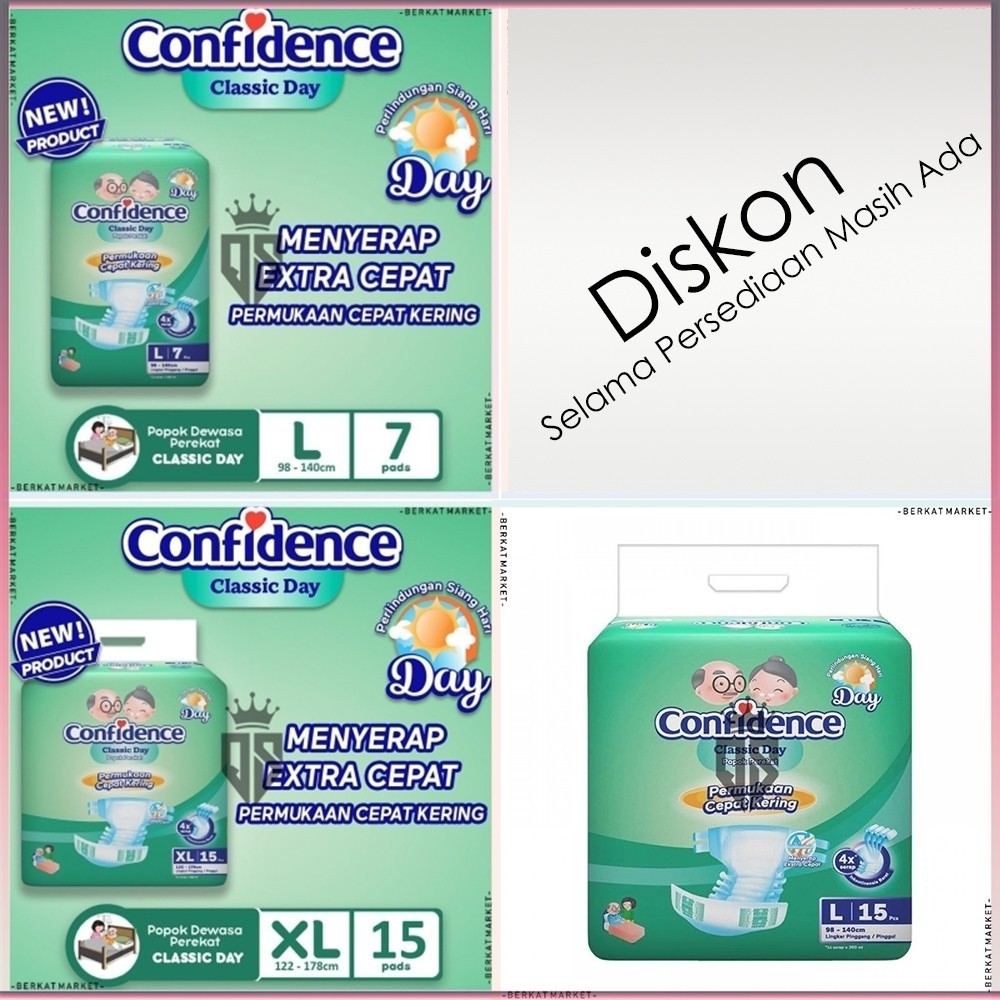 Confidence Classic Day Night Popok Pempers Pempes Diapers Dewasa Orang Tua Lansia Perekat Tape Celan