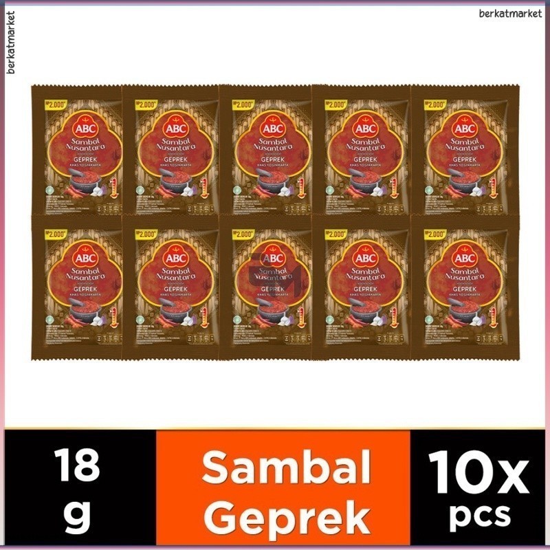 

Abc Sambal Nusantara Geprek Sachet 18gr Isi 10Pcs Teri Rendang Terasi Hijau Pouch 180gr 135 275 335 ML 1KG Kacang Saos Botol Extra Bawang Pedas Kacang Asli