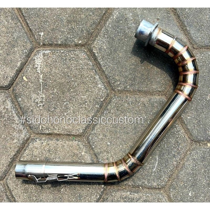 cod Leheran sambungan knalpot CB GL100 GLpro max megapro Tiger Tirev full cacing bahan stenlis akses