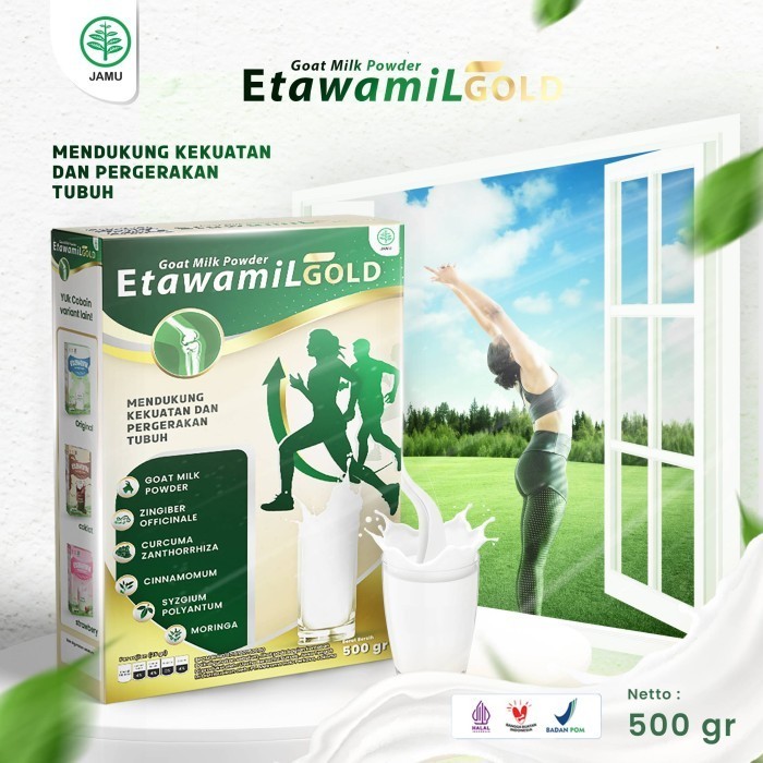 

TERJUAL ETAWAMIL GOLD Susu Kambing Etawa Bubuk - Sendi Tulang Halal BPOM 500gr