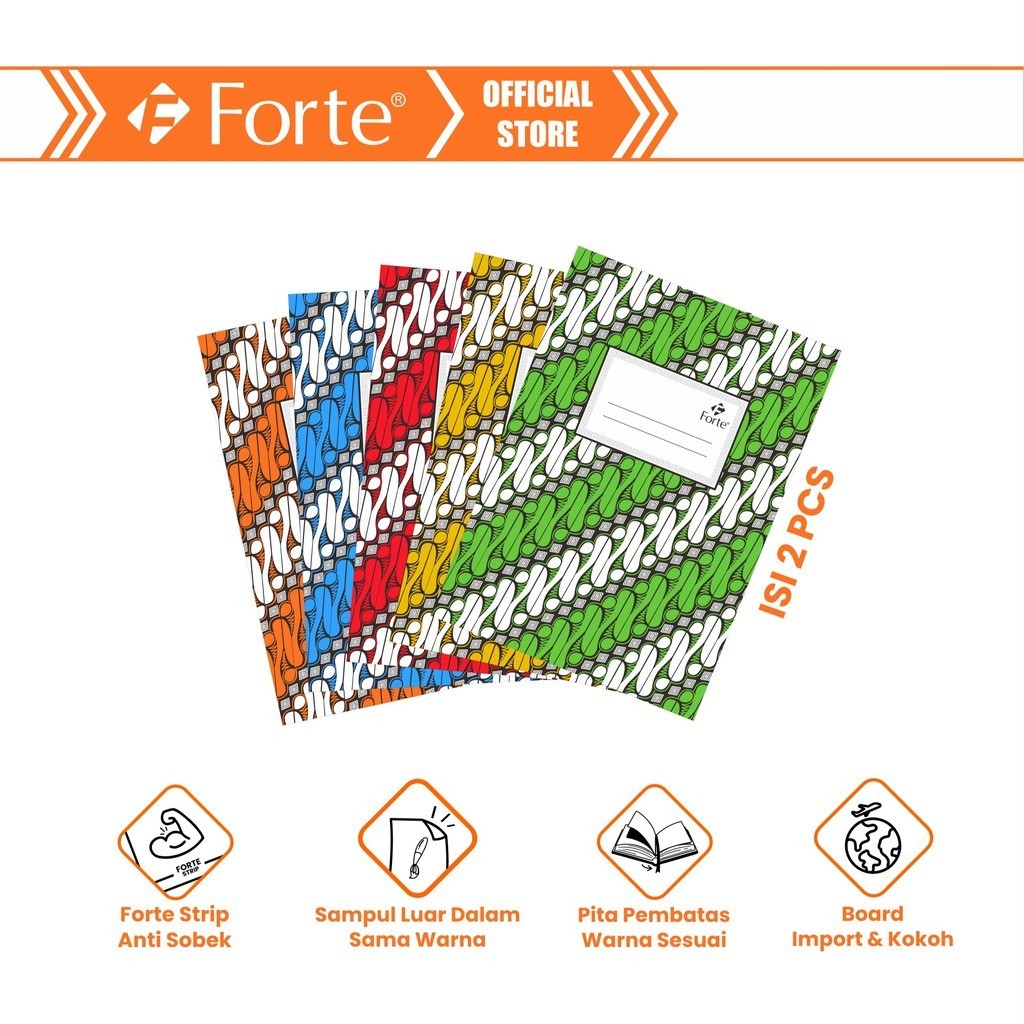 

[Forte][2pcs] Buku Tulis Hard Cover Hardcover Notebook 100 Lembar Quarto Kuarto