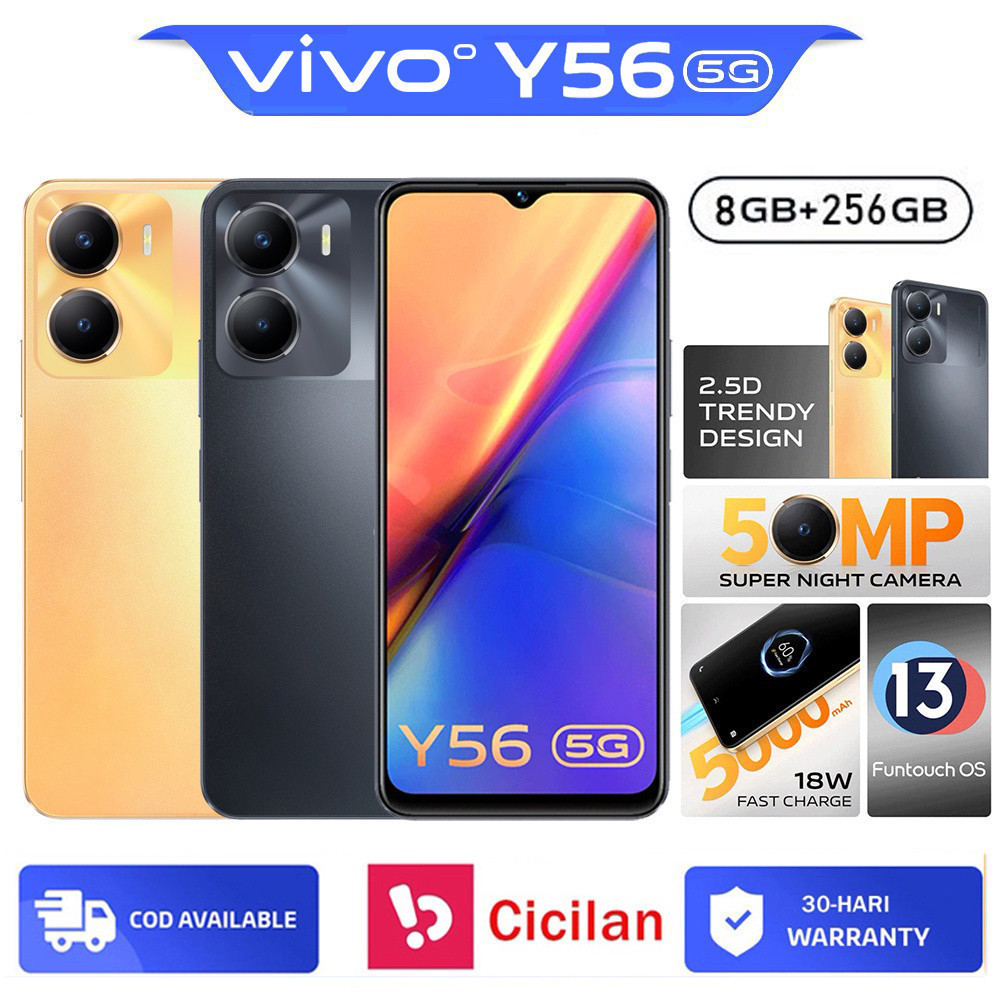 5G HP VIVO Y56 RAM8 256GB fast charging 6.58-inch handphone