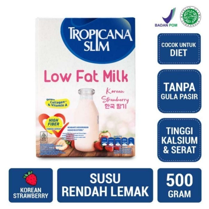 

Tropicana Slim Low Fat Milk Korean Strawberry 500 gr