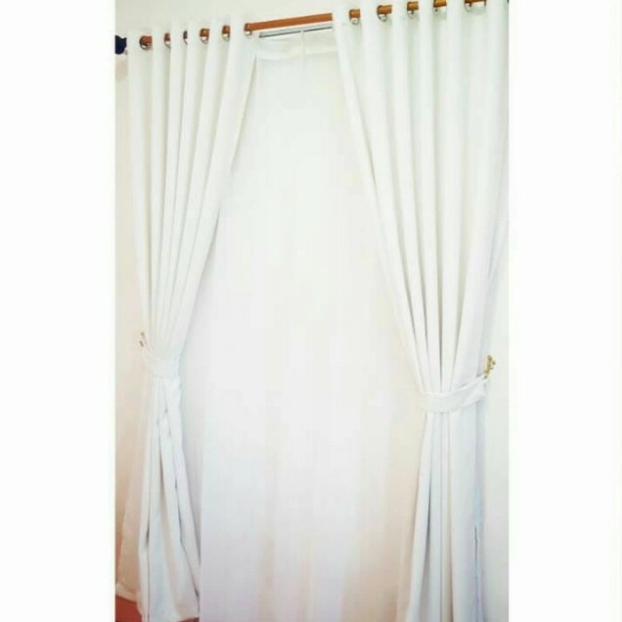 [PROMO NEW ] gorden blackout putih polos - Putih, 100x100