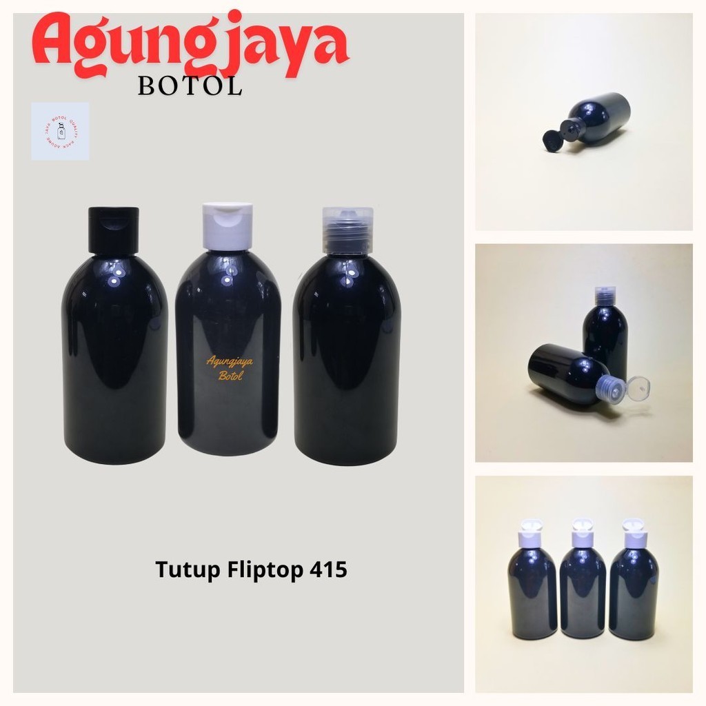 Botol 200 ml Bulat Tutup Fliptop / Botol Plastik / Botol Kosmetik  / Botol Lotion / Botol Handsaniti