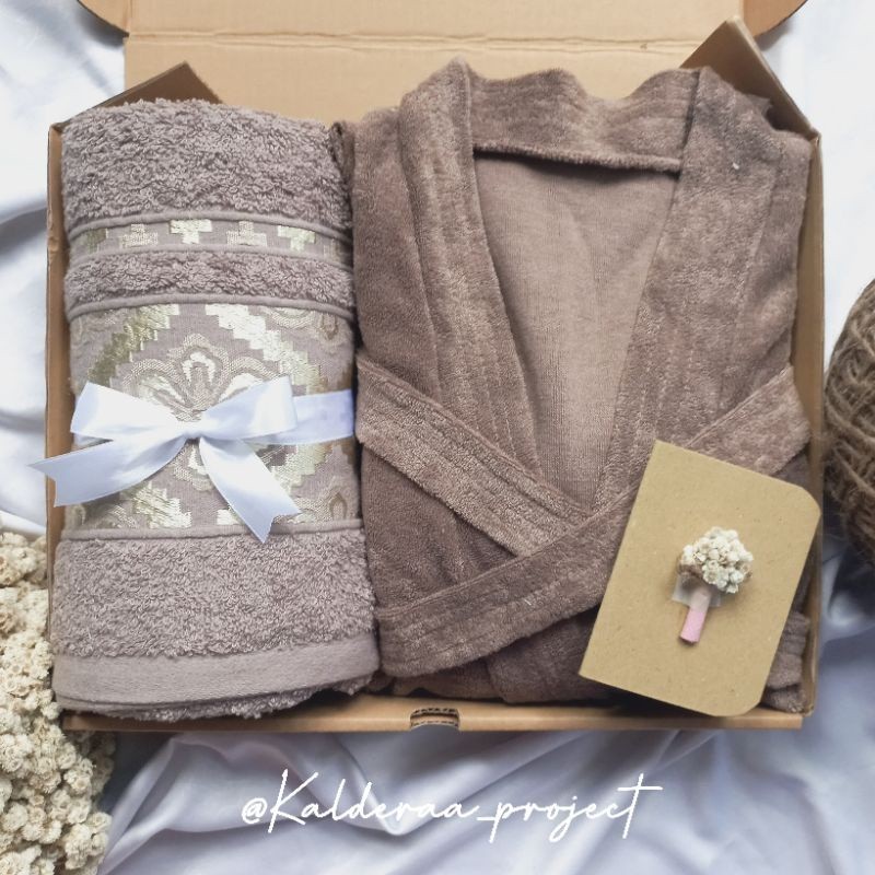 EP90YB Hampers Handuk Kimono Mandi / Seserahan Handuk Kimono Set / Kado Pernikahan Handuk Mandi Kimo
