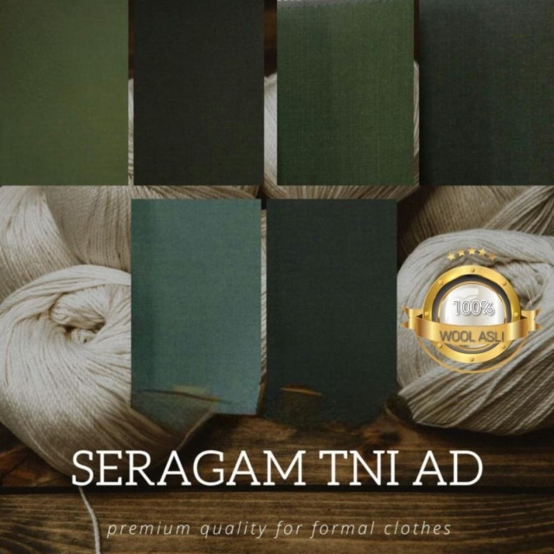 kain bahan setelan PDH/PDU TNI-AD premium super woll asli seragam dinas SNI