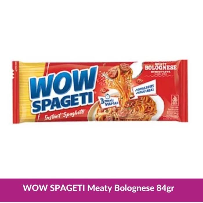 

ready stock WOW Spageti Instant Meaty Bolognese 84g Pasta Spaghetti Instan Mayora 84 gram Ala Resto