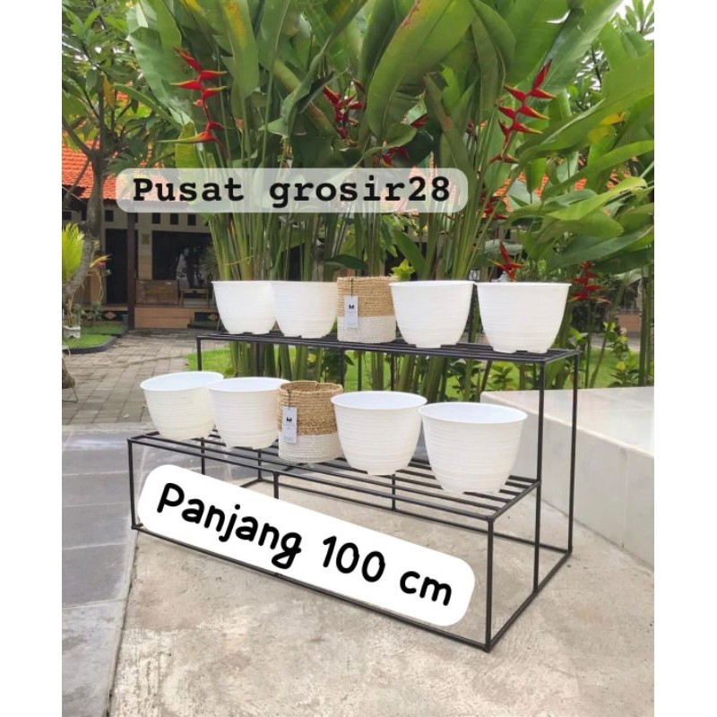 Rak bunga besi susun 2 / Rak serbaguna / rak bunga minimalis / standing pot susun 2