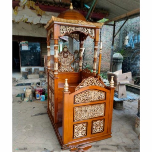 MIMBAR MASJID BESAR KALIGRAFI TERBAIK KAYU JATI TPK BEST SELLER