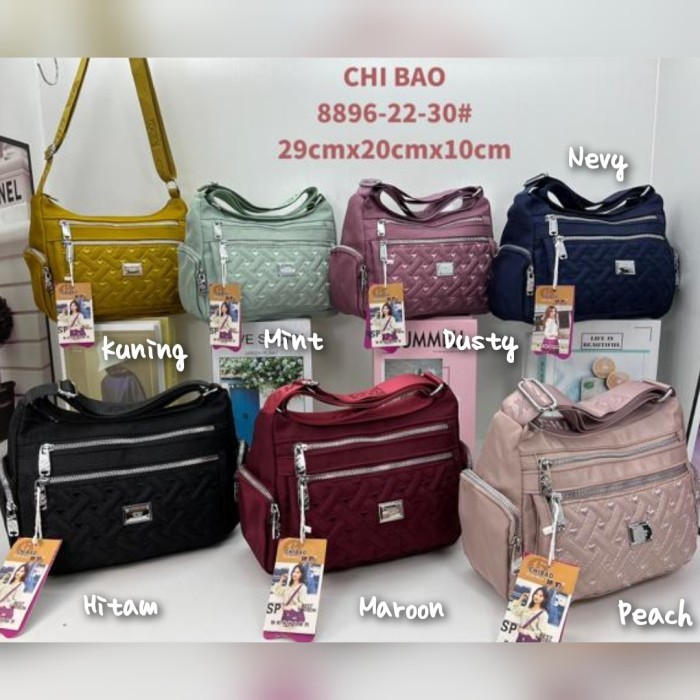 TAS SELEMPANG ORI CHIBAO KANVAS BORDIR CB8896 6Res - Kuning