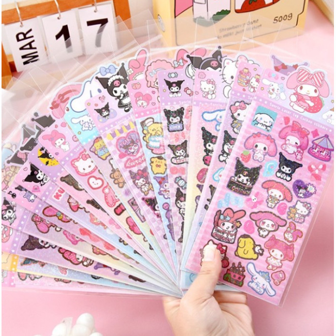 

HFM - Stiker sanrio popmart lucu Sticker labubu capyabara