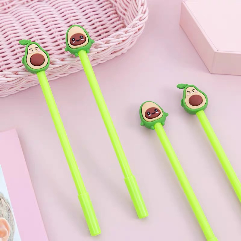 

[DWCORNER] Pulpen Karakter Alpukat Lucu Pulpen Tinta Gel Hitam Pulpen Gel Avocado