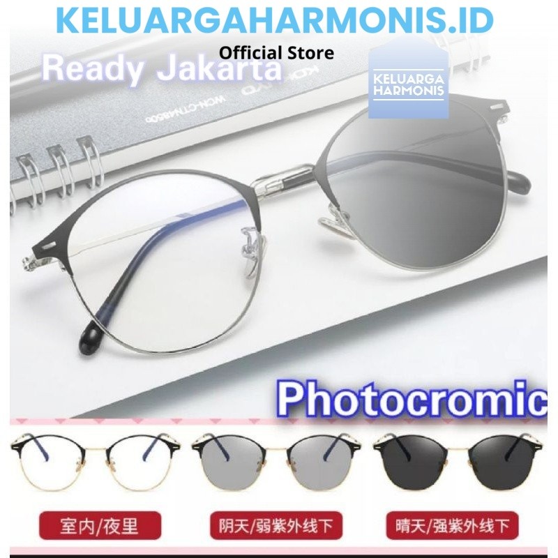 Kacamata Photocromic Anti Blue Ray Radiasi Komputer Wanita Pria Korea Kacamata Photocromic