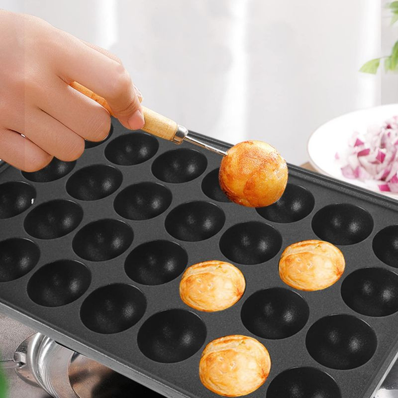 RB Cetakan Takoyaki Cetakan Takoyaki 28 Lubang No-Stick Baking Tray Cetakan Takoyaki Anti Lengket