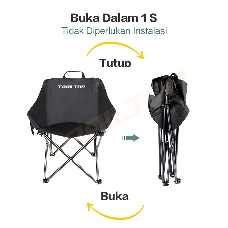 HARUNANASHOP_ TRAILTOP KURSI LIPAT OUTDOOR KURSI SANTAI KAIN OXFORD BANGKU LIPAT KURSI LIPAT