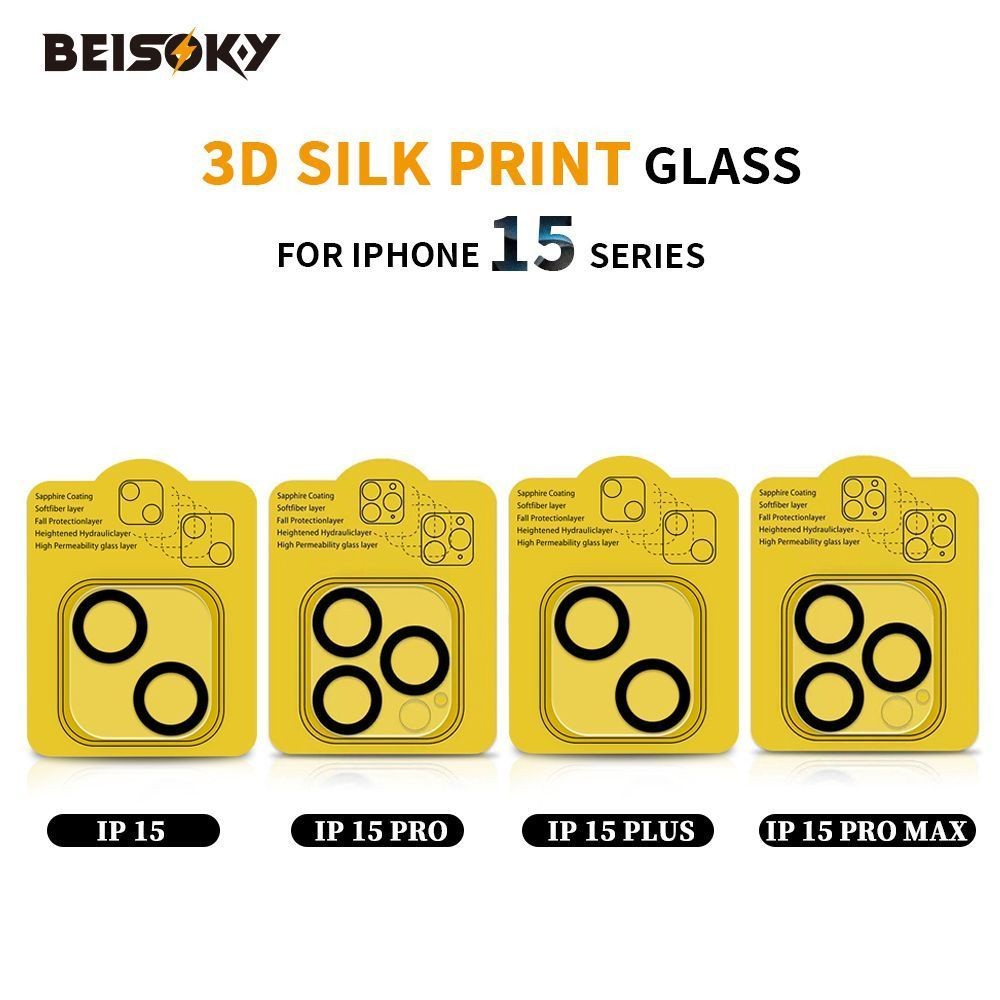 Beisoky TG Tempered Glass Camera / Kamera 3D Silk Print iPhone 11 - 15pm / 11 - 15 promax