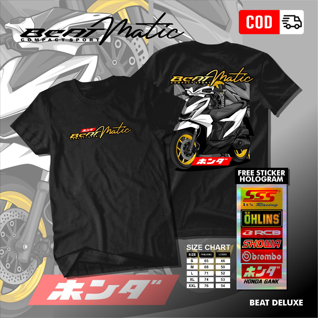 KAOS MOTOR BEAT DELUXE - Kaos Pria Distro Keren Terbaru Kaos Beat Deluxe Terbaru 2022 AMTS BEAT DELU