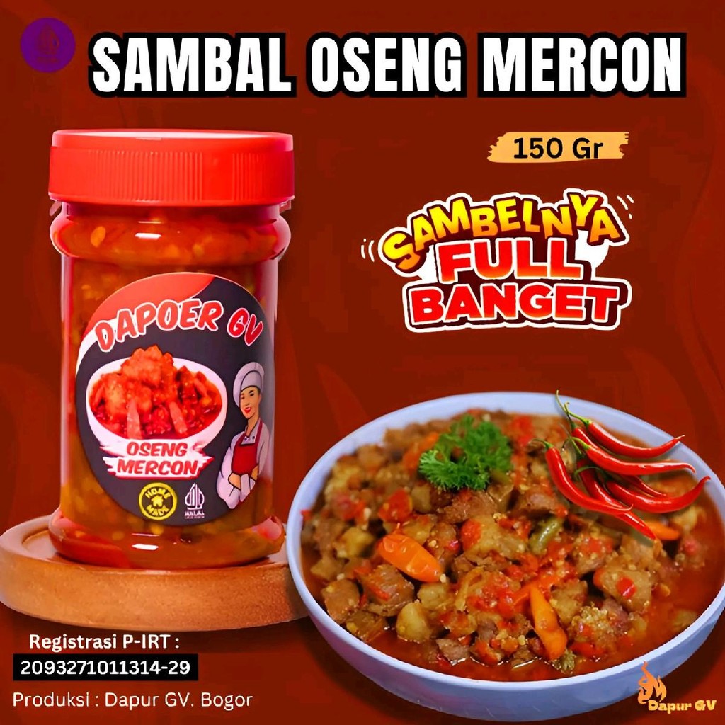 

Sambal Oseng Mercon Dapoer GV 130gr - Pedas dan Lezat, 100% Bahan Alami Tanpa Pengawet, Halal - Food