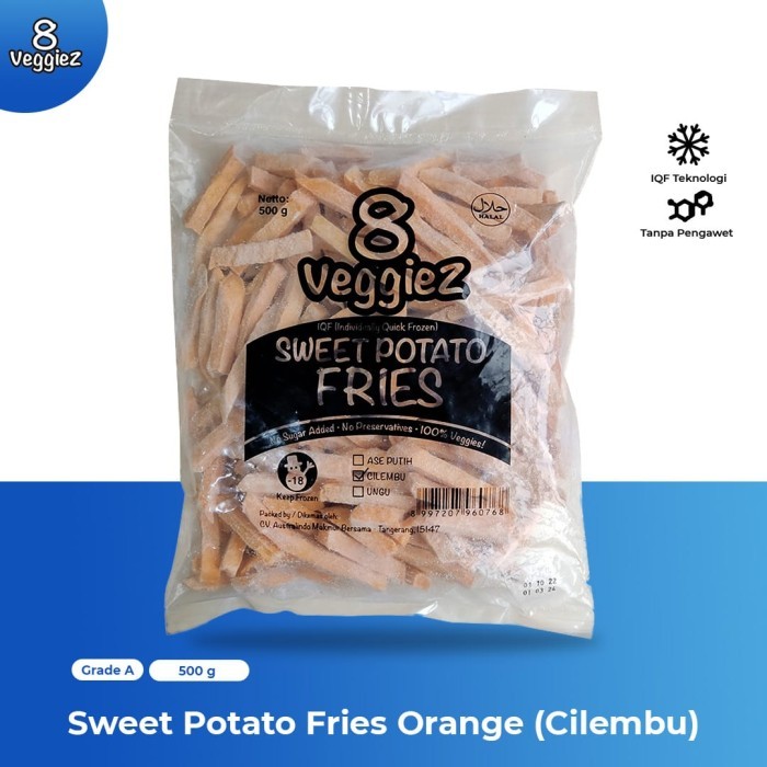 

8 Veggiez IQF Sweet Potato Orange Fries 500 gr / Ubi Cilembu Beku IQF