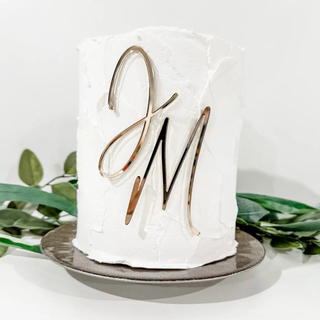 nitials Cake Topper, Custom Cake Topper, Monogram Cake Topper, Wedding Cake Topper, Acrylic Cake Cha