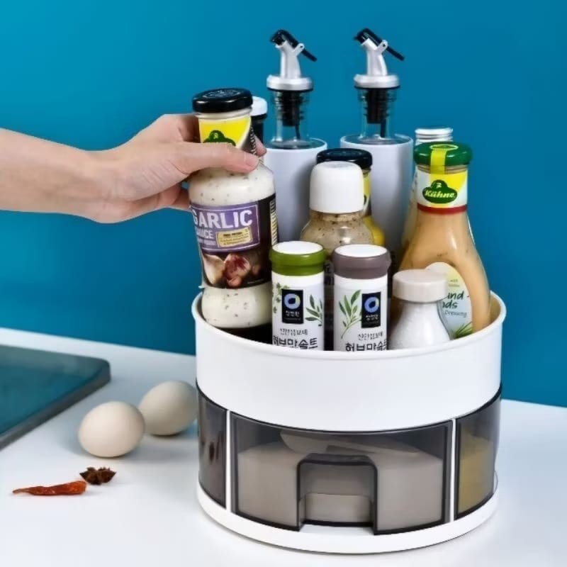 Tempat Bumbu Putar 360 / Rak Bumbu Dapur Putar / Rak Bumbu Putar 360