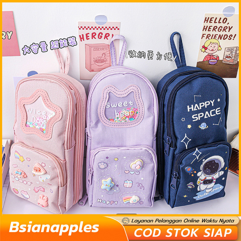 

Tempat pensil kotak 3D Anak perempuan Lucu Besar Kotak pensil kanvas 6 ruang Kotak pensil anak sekolah Tempat pensil korea