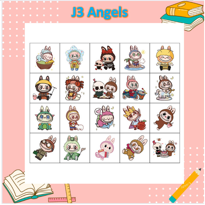 

J3 - Stiker tattoo Labubu temporary Tato sticker sanrio