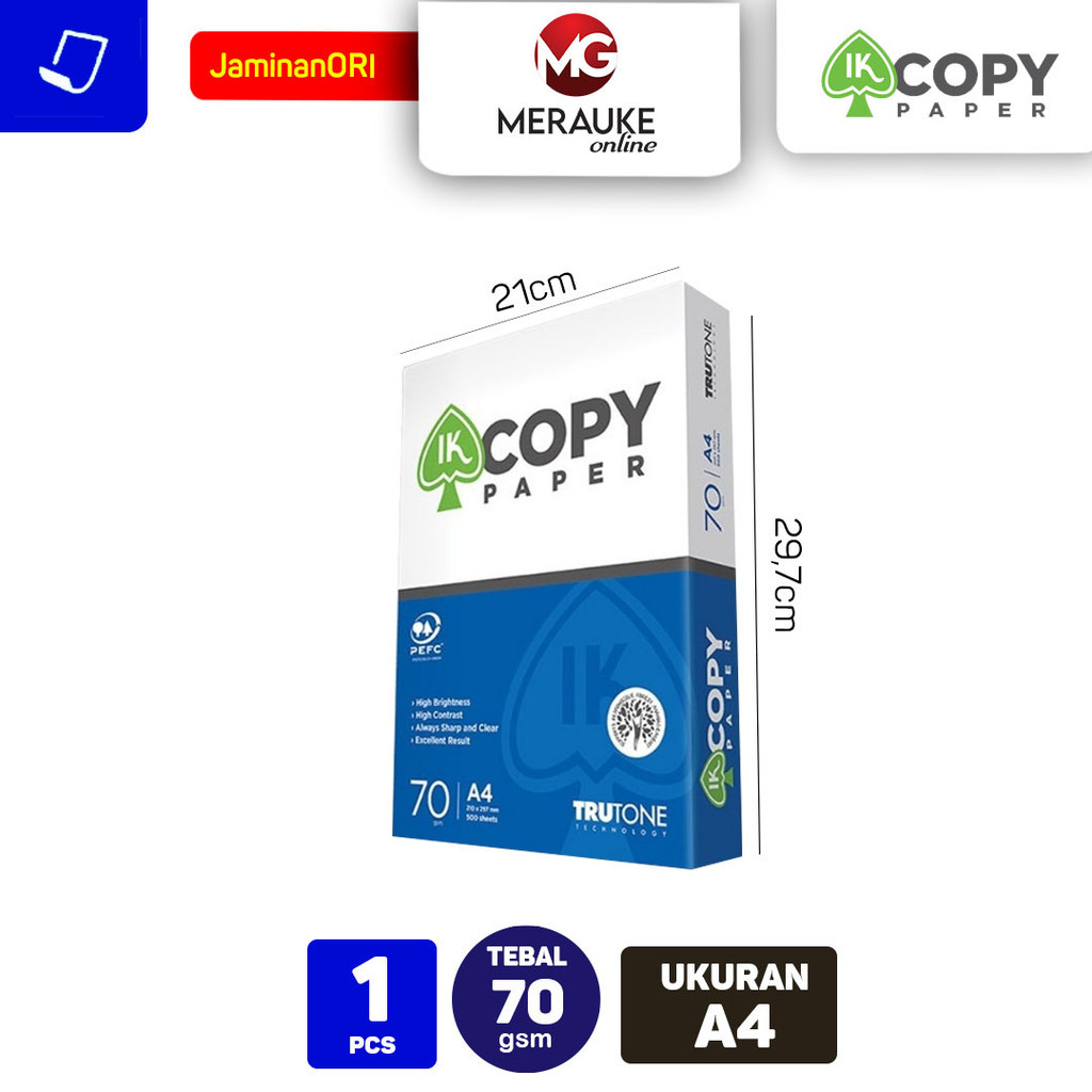 

Kertas HVS IK Copy Paper A4 70gsm isi 500 Lembar