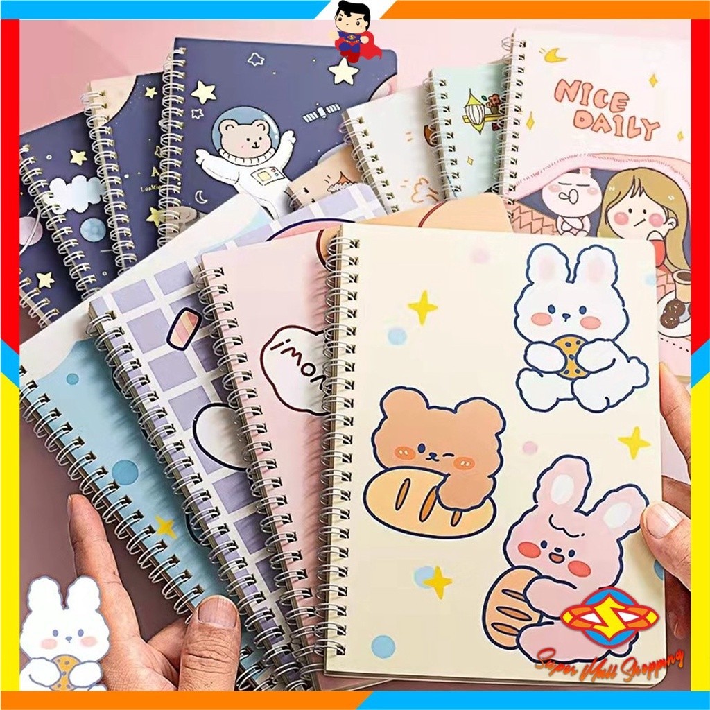 

SMS Buku Catatan Notebook A5 Isi 60 Lembar Buku Diary Aesthetic Motif Kartun Gaya Retro Buku Tulis Garis A5 Spiral Murah