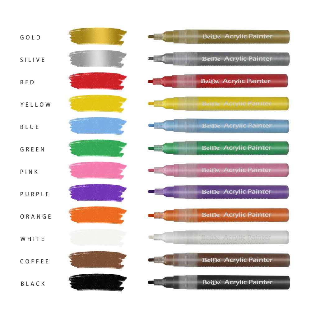 

Acrylic Paint Marker Pens Permanent Graffiti Pens Set for Glass, Stone, Wood, Fabric, Metal, Ceramic, Rock, Card and DIY Crafts