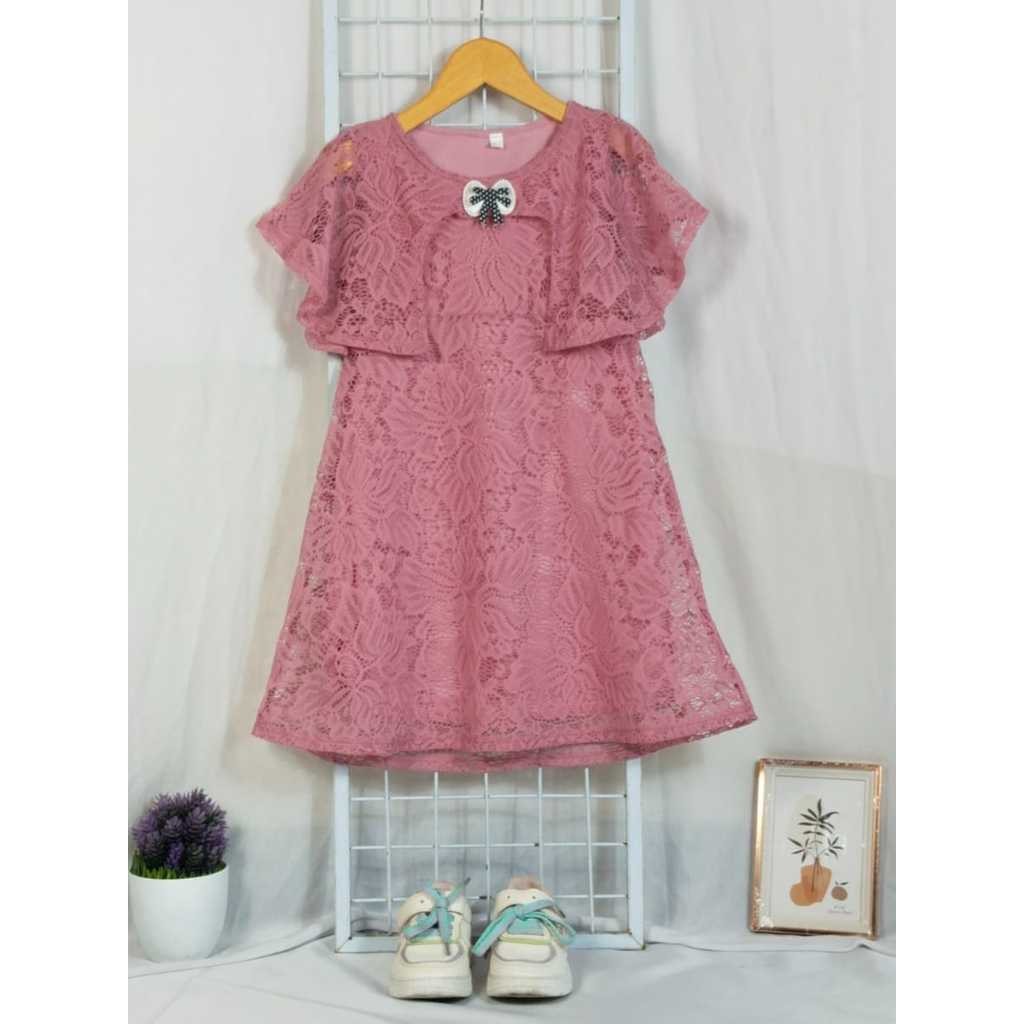 Vipa - Spesial 10.10 Dress Anak Perempuan Kekinian Usia 2 -12 Tahun Bahan Brukat Kebaya Modern Konda