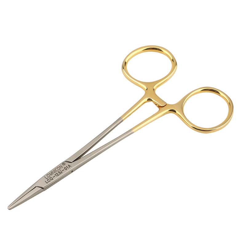 Insert Gold Handle Needle Clamp Surgery Needle Holder Double Eyelid Tool Pin Clamp