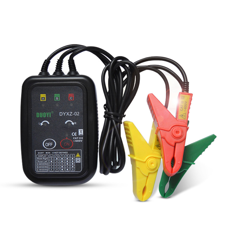 DYXZ-02 Phase Sequence Detector Phase Meter Non-Contact Detector Indicator Detector Meter LED Displa