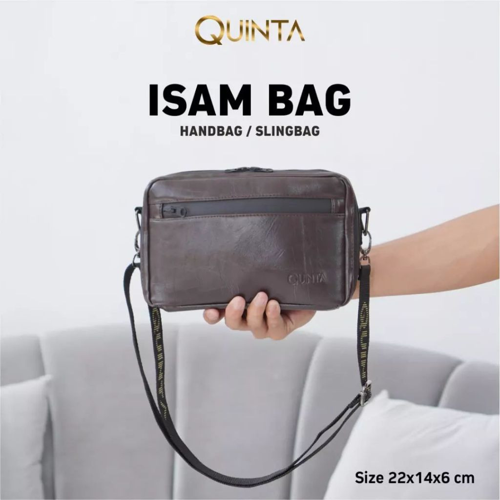 Quinta Isam Anti Air Sling Bag Hand Bag Uk. 22*14*6 Cm Tas Unisex Pria Wanita