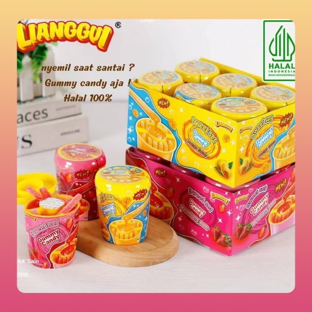 

[Menjual harga rendah]Lianggui Hala Permen Sticky Sweet Set Gummy dengan Saus Selai Rasa Set Gummy dengan Saus Selai Rasa Stoberi Mangga 60g Permen Buah Candy Corno Rasa Stroberi Permen