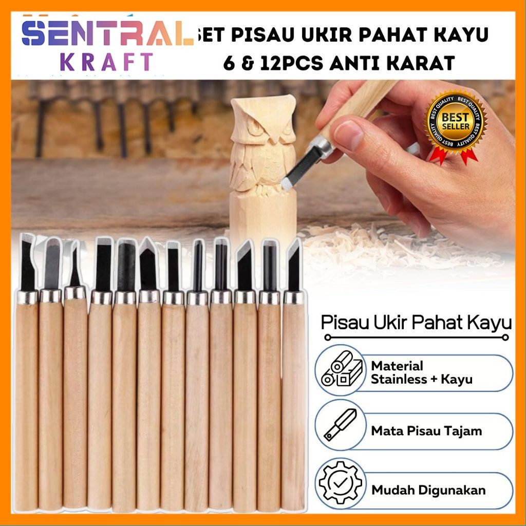

Set Pisau Ukir Pahat Kayu 6pcs 12pcs / Wood Carving Knife / Alat Seni Kerajinan Tangan Untuk Mengukir Mengikis Memahat Kayu Acrylic Bonsai Buah Pisau Kikis Bentuk Super Tajam Anti Karat Multifungsi [SK]