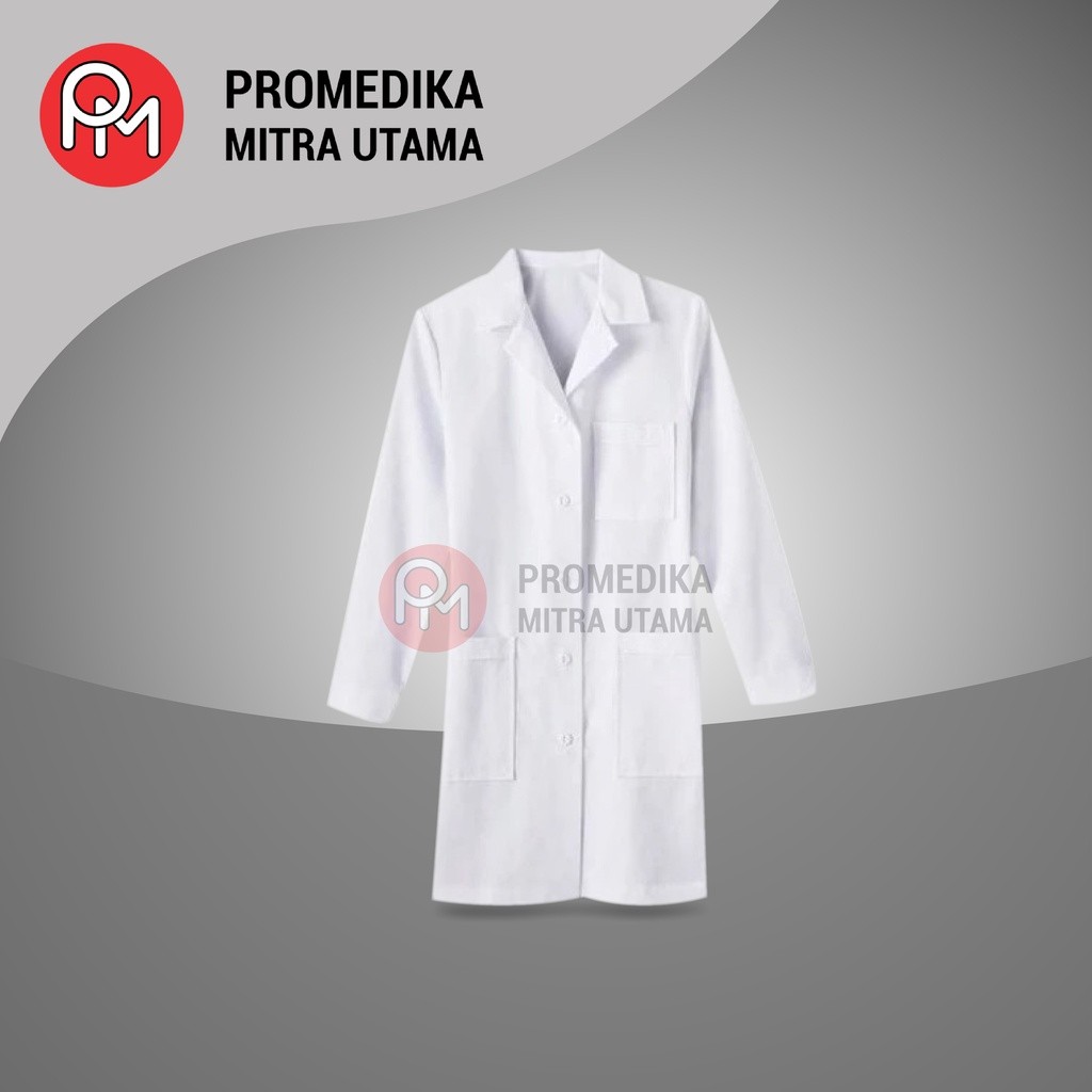 Jas Lab Warna Putih | Baju Lab Warna Putih | Baju Pratikum Lab Putih