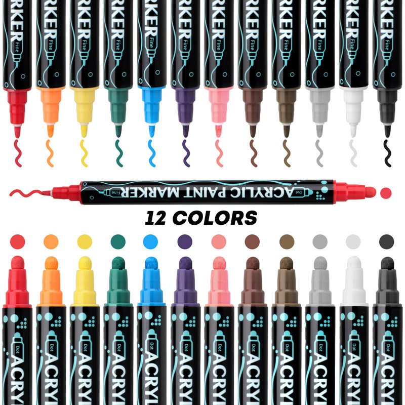 

12 Colors Marker Set Clothing Graffiti Pen DIY Clothing Art Graffiti Permanent Pen
