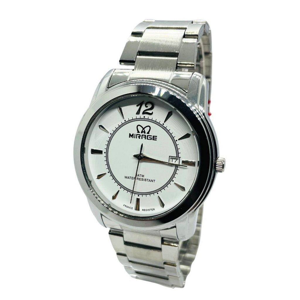Jam Tangan Mirage Analog Pria 8190 BRP Putih TGL M-2 Original Garansi Resmi