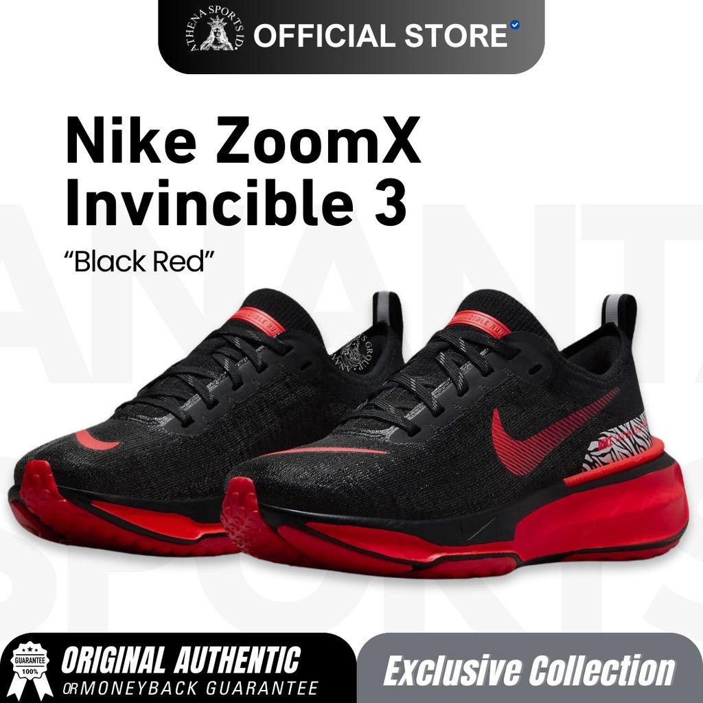 Sepatu Nike ZoomX Invincible 3 Black Red Original