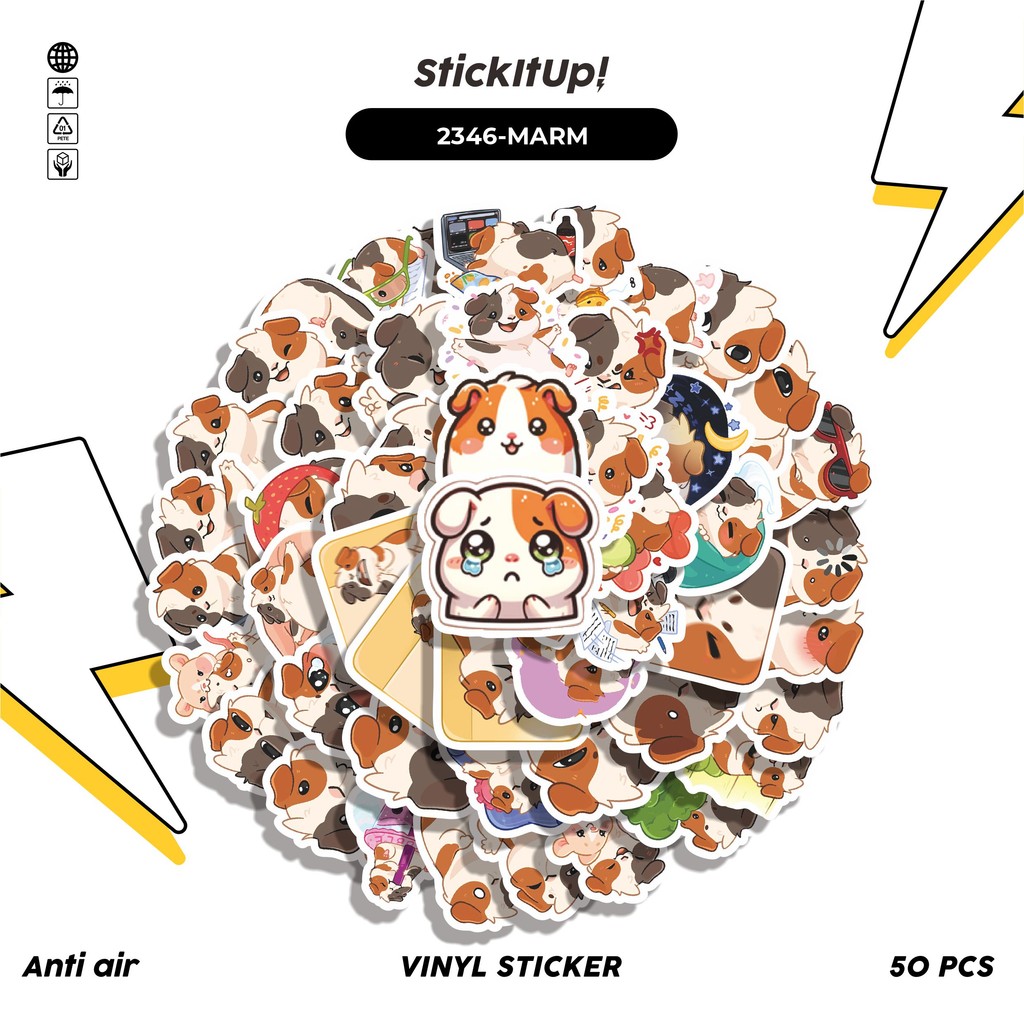 

COD✨ 50 Pcs Sticker Pack FUNNY MARMOT STICKER PACK 01 Lucu Aesthetic Vynil Waterproof untuk Freebies Sticker Buku Journal Casing HP Laptop