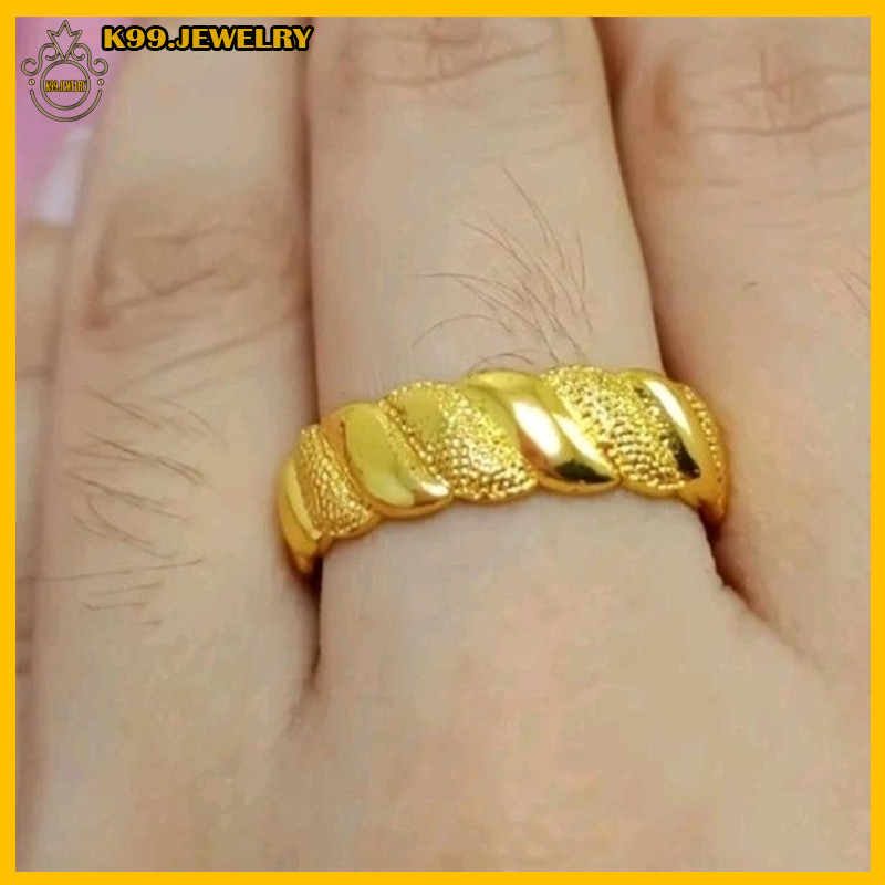cincin Terlaris Emas Asli 24k kadar 17,7 model rantai tambang ada surat dan dompet