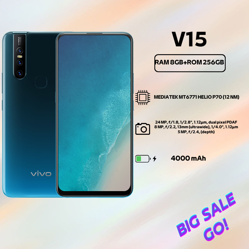 VIVO V15 HP MURAH CUCI GUDANG RAM 8GB 256GB Lift Kamera 6.53 Inci, Triple Camera 24MP Smartphone And