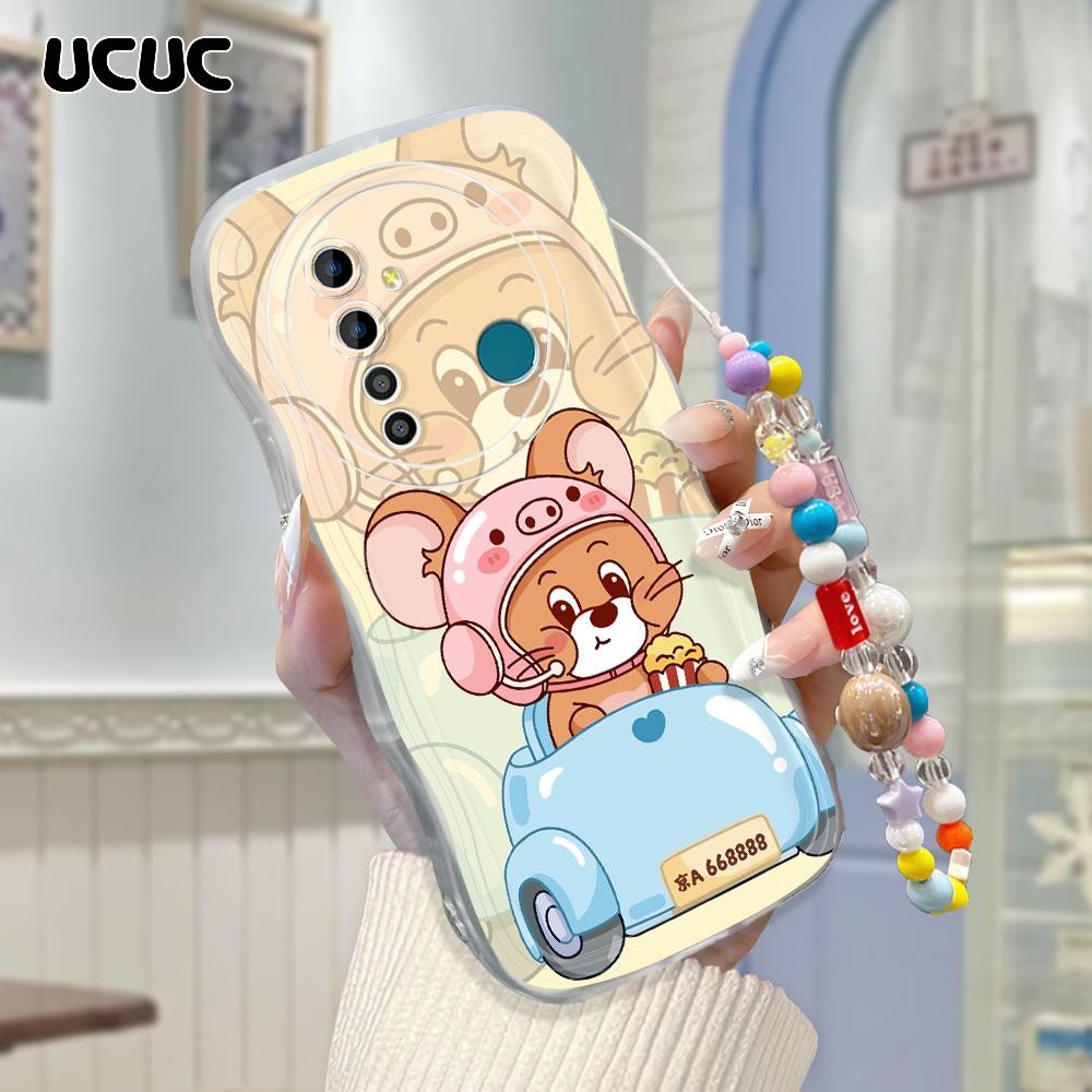 UCUC Casing Ponsel Untuk Realme 5 Pro（Bracelet Lanyard）Casing Hp Softcase Kesing C27003 B8